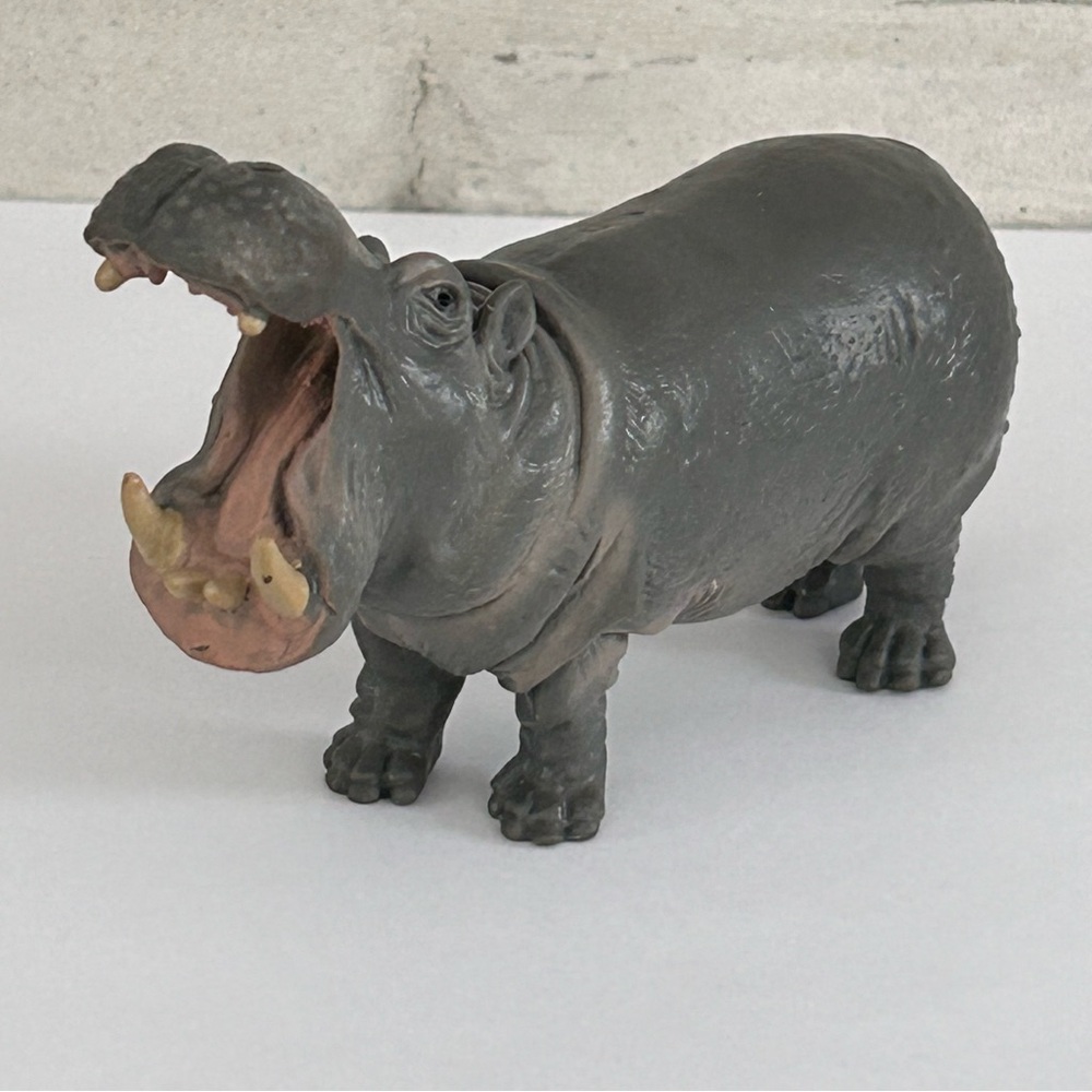 Schleich Hippo Open Mouth Plastic Figure 1996 Animal Wildlife Hippopotamus Vtg